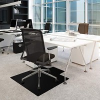 Advantagemat Black Vinyl Lipped Chair Mat For Carpets - 45