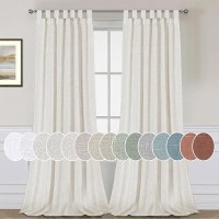 Hversailtex Semi Sheer Curtains 108 Inches Long Linen Curtains 2 Pack Ultra Luxurious Linen Elegant Curtain Panels Light Redu