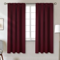 Bgment Burgundy Curtains 72 Inch Length 2 Panels Room Darkening Thermal Insulated Rod Pocket Blackout Curtain Drapes For Bedro