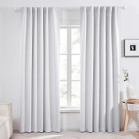 Deconovo Blackout Curtains Back Tab And Rod Pocket Thermal Insulated Curtain Penels For Sliding Door 52Wx108L Inch Greyish White 2 Panels