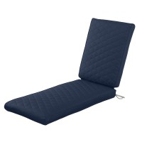 Classic Accessories Montlake Fadesafe Water-Resistant 80 X 26 X 3 Inch Outdoor Quilted Chaise Lounge Cushion, Patio Furniture Cushion, Navy, Outdoor Seat Cushions