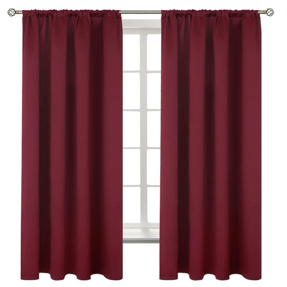 Bgment Rod Pocket Blackout Curtains For Bedroom Thermal Insulated Room Darkening Curtain For Living Room 52 X 63 Inch 2 Pane