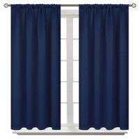 Bgment Short Blackout Curtains For Bedroom Room Darkening Curtain Rod Pocket 45 Inch Length Thermal Insulated Window Drapes Fo