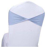 Mds Pack Of 10 Spandex Chair Sashes Bow Sash Elastic Chair Bands Ties Without Buckle For Wedding And Events Decoration Spandex Slider Sashes Bow - Baby Blue