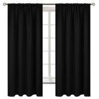 Bgment Black Out Curtains 63 Inches Length For Bedroom Rod Pocket Thermal Insulated Room Darkening Window Drapes For Living Ro