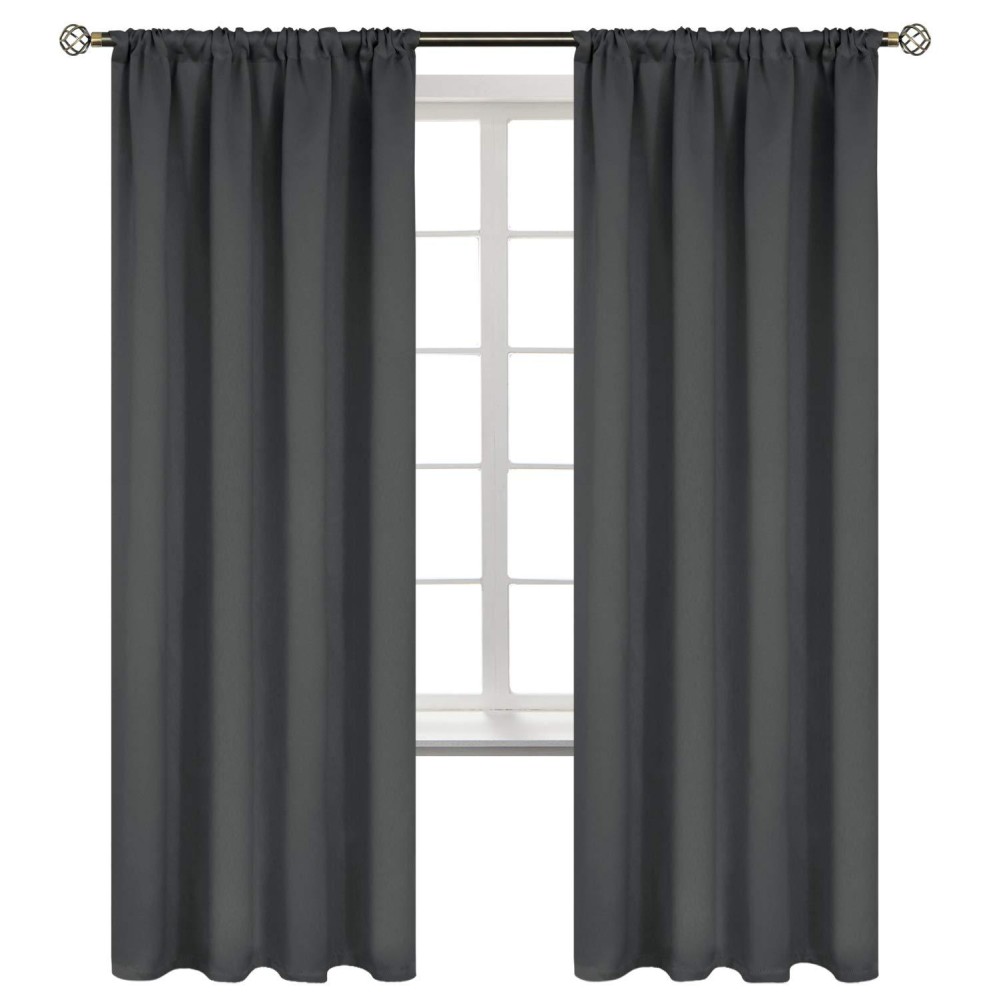 Bgment Rod Pocket Blackout Curtains For Bedroom 72 Inch Long Thermal Insulated Room Darkening Curtain For Living Room 52 X 72