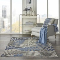 Nourison Aloha Indooroutdoor Greyblue 36 X 56 Area Rug Easy Cleaning Non Shedding Bed Room Living Room Dining Room