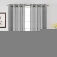 Hversailtex Linen Semi Sheer Curtains 63 Pair Set Linen Textured Sheer Curtains Nickel Grommet Window Treatment Panels For Bedr