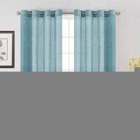 Window Treatments Linen Curtain Panels Open Weave Natural Linen Blended Sheer Curtains With Nickel Grommet For Living Room Pr