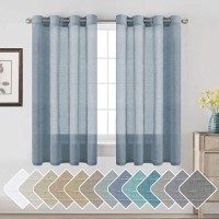 Hversailtex Semisheer Linen Curtains 63 Inches Long Bedroom Window Treatments For Living Roomrich Linen Curtain Panels Class