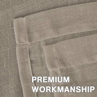 Hversailtex Linen Curtains Flax Linen Blended Curtain Panels For Living Roombedroom Semi Sheer Privacy Curtains 63 Inch Length