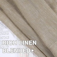 Hversailtex Linen Curtains Flax Linen Blended Curtain Panels For Living Roombedroom Semi Sheer Privacy Curtains 63 Inch Length