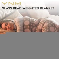 Ynm Weighted Blanket - Heavy 100% Oeko-Tex Certified Cotton Material With Premium Glass Beads (Pink Geometry  60''X80'' 15Lbs)  Suit For One Person(~140Lb) Use On Queen/King Bed