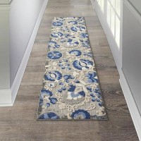 Nourison Aloha Indooroutdoor Naturalblue 23 X 10 Area Rug Easy Cleaning Non Shedding Bed Room Living Room Dining Room