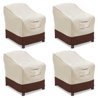 Vailge Patio Chair Covers, Lounge Deep Seat Cover, Heavy Duty And Waterproof Outdoor Lawn Patio Furniture Covers (4 Pack - Small, Beige & Brown)