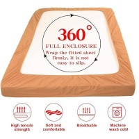 Ntbay California King Fitted Sheet Only Brushed Microfiber Deep Pocket Fitted Sheet Soft Wrinklefree Faderesistant Stai