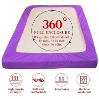 Ntbay Twin Extralong Fitted Sheet Only Brushed Microfiber Deep Pocket Fitted Sheet Soft Wrinklefree Faderesistant Stai