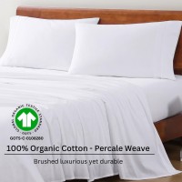 Lane Linen 100 Organic Cotton Full Size Bed Sheets Super Soft Long Staple Cotton Bed Sheets Full Size Percale Weave Bedding S