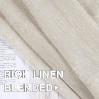 Hversailtex Linen Curtains Flax Linen Blended Curtain Panels For Living Roombedroom Semi Sheer Privacy Curtains 63 Inch Length