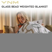 Ynm Weighted Blanket - Heavy 100% Oeko-Tex Certified Cotton Material With Premium Glass Beads (Strings Of Beads  60''X80'' 15Lbs)  Suit For One Person(~140Lb) Use On Queen/King Bed