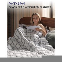 Ynm Weighted Blanket Heavy 100 Percent Oeko-Tex Certified Cotton Material(Lattice Scroll  80''X87'' 25Lbs)  Two Persons(110~190Lb) Sharing Use On Queen/King Bed | A Duvet Included