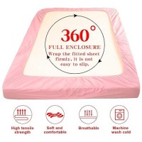 Ntbay Full Fitted Sheet Only Brushed Microfiber Deep Pocket Fitted Sheet Soft Wrinklefree Faderesistant Stainresistant