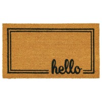 Mdesign Rectangular Coir And Rubber Entryway Welcome Doormat With Natural Fibers For Indoor Or Outdoor Use Decorative Script H