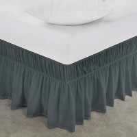 Utopia Bedding Twin Elastic Bed Ruffle Easy Wrap Around Ruffle Microfiber Bed Skirt With Adjustable Elastic Belt 16 Inch Tai