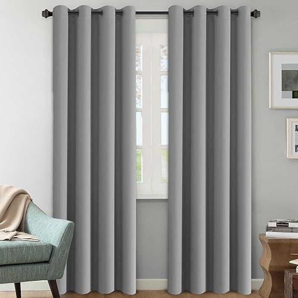 Hversailtex Blackout Curtains For Bedroom 108 Inches Length Extra Long Thermal Insulated Grommet Curtains Room Darkening Wind