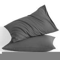 Ntbay King Cotton Pillowcases - Envelope Closure 20X36 Pillowcases Set Of 2  Breathable And Soft Bed Pillow Cases  Dark Grey