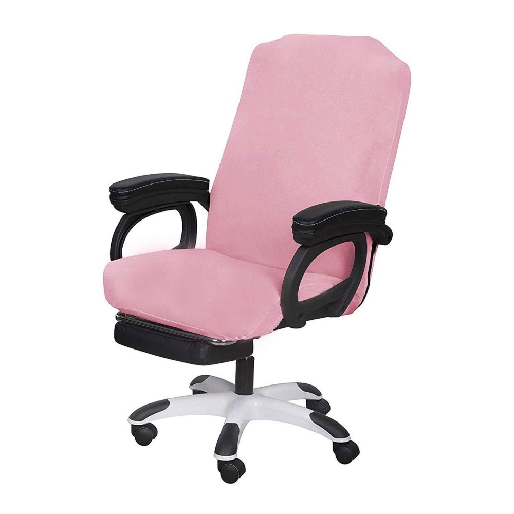 Saraflora Office Chair Cover- Large, Pink Removable Computer Chair Cover For Office Chair With Zipper For Universal Rotating Chair Desk Chair Cover High Back Chair Seat Washable Protector For Pets