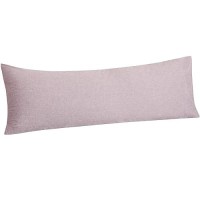 Ntbay Washed Cotton Body Pillow Cover  Breathable Yarn Dyed Solid Envelope Closure For Adults Pregnant Body Pillowcase  20X54 Inches  Light Purple