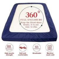 Ntbay Full Fitted Sheet Only Brushed Microfiber Deep Pocket Fitted Sheet Soft Wrinklefree Faderesistant Stainresistant