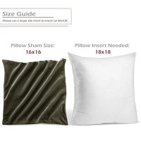 Nestl Throw Pillow Covers Cozy Velvet Decorative Outdoor Pillow Covers 16 X 16 Inches Soft Solid Cushion Covers For Sofa Bed