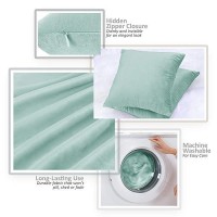 Nestl Throw Pillow Covers Cozy Velvet Decorative Light Blue Pillow Covers 18 X 18 Inches Soft Solid Couch Pillow Covers For So