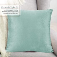 Nestl Throw Pillow Covers Cozy Velvet Decorative Light Blue Pillow Covers 18 X 18 Inches Soft Solid Couch Pillow Covers For So