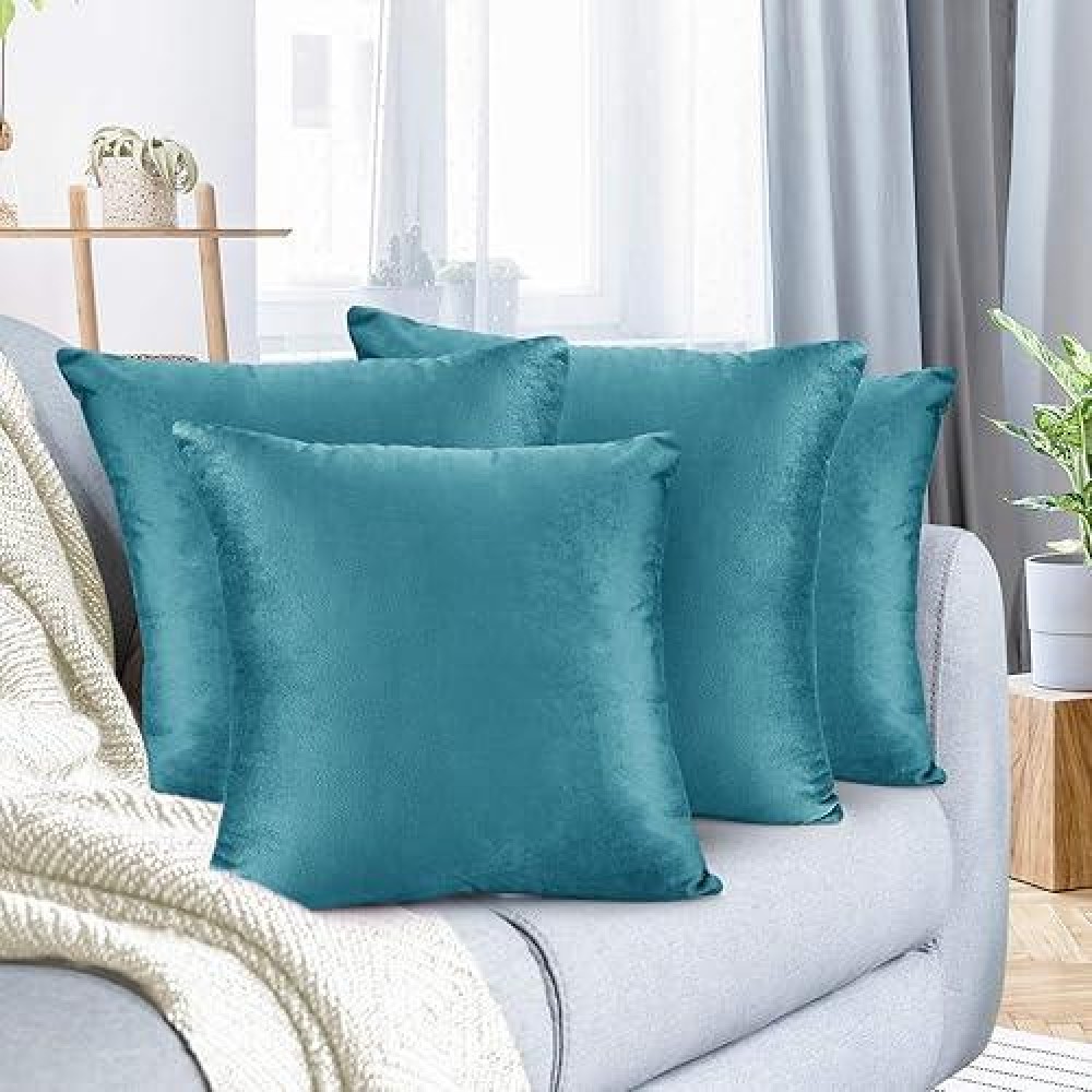 Nestl Throw Pillow Covers Cozy Velvet Decorative Pillow Cases 24 X 24 Inches Soft Solid Couch Pillow Covers For Sofa Bed And