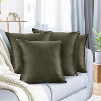 Nestl Throw Pillow Covers Cozy Velvet Decorative Autumn Pillow Covers 22X22 Inches Soft Solid Couch Pillow Covers For Sofa Be