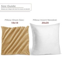 Nestl Throw Pillow Covers Cozy Velvet Decorative Camel Gold Pillow Covers 18 X 18 Inches Soft Solid Couch Pillow Covers For So