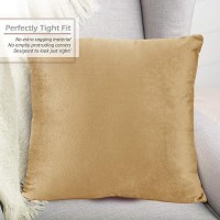 Nestl Throw Pillow Covers Cozy Velvet Decorative Camel Gold Pillow Covers 18 X 18 Inches Soft Solid Couch Pillow Covers For So