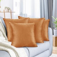 Nestl Throw Pillow Covers Cozy Velvet Decorative Pillow Cases 24 X 24 Inches Soft Solid Couch Pillow Covers For Sofa Bed And