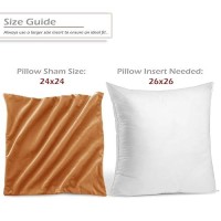 Nestl Throw Pillow Covers Cozy Velvet Decorative Pillow Cases 24 X 24 Inches Soft Solid Couch Pillow Covers For Sofa Bed And