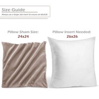 Nestl Throw Pillow Covers Cozy Velvet Decorative Pillow Cases 24 X 24 Inches Soft Solid Couch Pillow Covers For Sofa Bed And