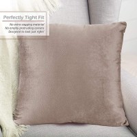 Nestl Throw Pillow Covers Cozy Velvet Decorative Pillow Cases 24 X 24 Inches Soft Solid Couch Pillow Covers For Sofa Bed And