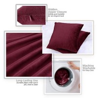 Nestl Throw Pillow Covers Cozy Velvet Decorative Pillow Cases 24 X 24 Inches Soft Solid Couch Pillow Covers For Sofa Bed And