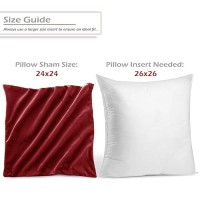 Nestl Throw Pillow Covers Cozy Velvet Decorative Pillow Cases 24 X 24 Inches Soft Solid Couch Pillow Covers For Sofa Bed And