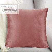 Nestl Throw Pillow Covers Cozy Velvet Decorative Misty Rose Pillow Covers 20 X 20 Inches Soft Solid Couch Pillow Covers For So