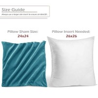 Nestl Throw Pillow Covers Cozy Velvet Decorative Pillow Cases 24 X 24 Inches Soft Solid Couch Pillow Covers For Sofa Bed And