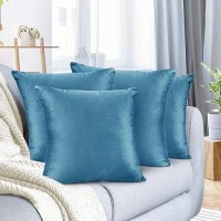 Nestl Throw Euro Pillow Covers Cozy Velvet Decorative Pillow Covers 26 X 26 Inches Soft Solid Couch Pillow Case For Sofa Bed