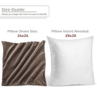 Nestl Throw Euro Pillow Covers Cozy Velvet Decorative Pillow Covers 26 X 26 Inches Soft Solid Couch Pillow Case For Sofa Bed